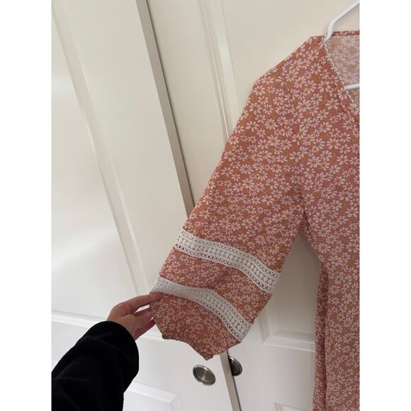 Maje Restella Daisy Printed Lattice Detail Whimsy Garden Wrap Dress 36 Small - Picture 6 of 9